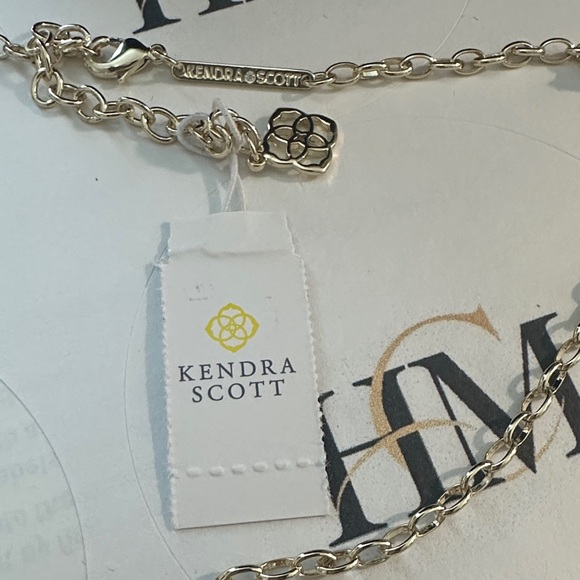 Kendra Scott 🩵Tae 14k Gold Over Brass Dichroic Glas Long Pendant Tassel Necklace - Picture 3 of 8
